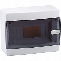 Распределительный шкаф OptiBox P, 8 мод., IP41, навесной, пластик, прозрачная черная дверь |  код. 145775 |  КЭАЗ